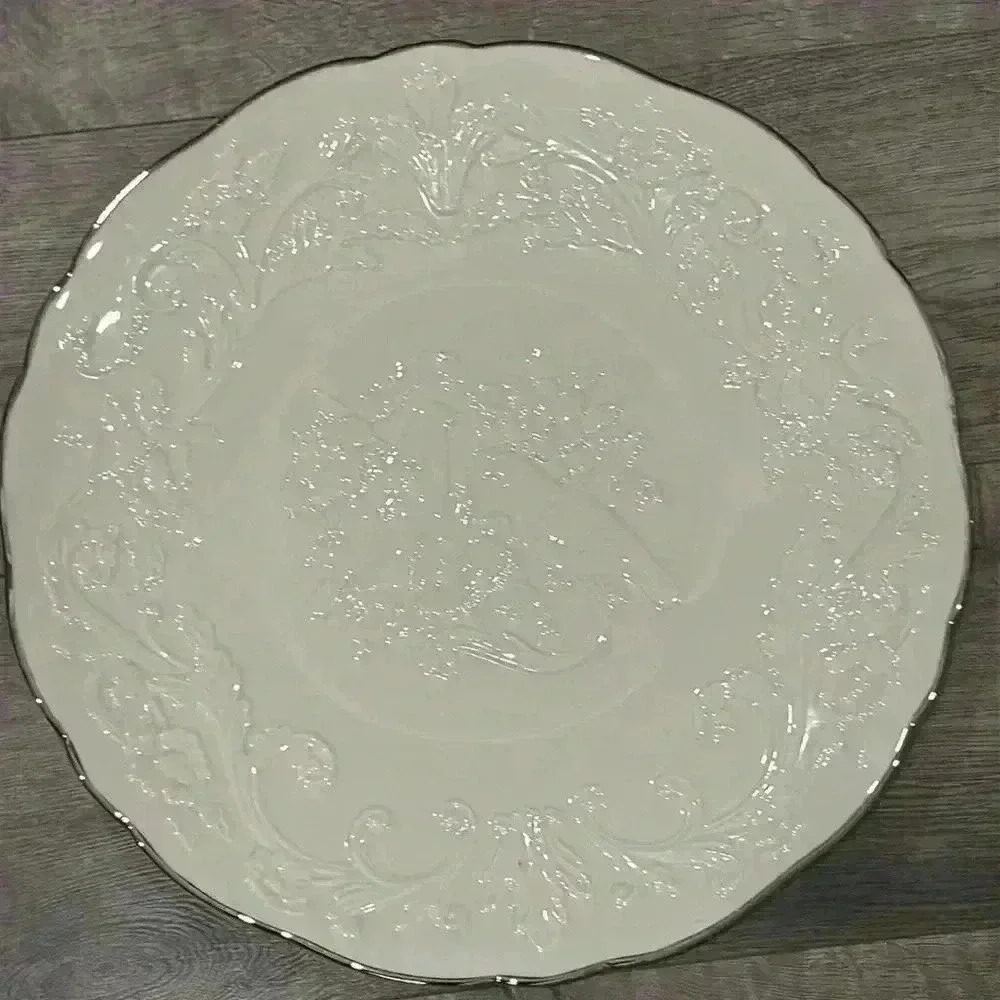 Lenox China Anniversary Plate with Silver Trim